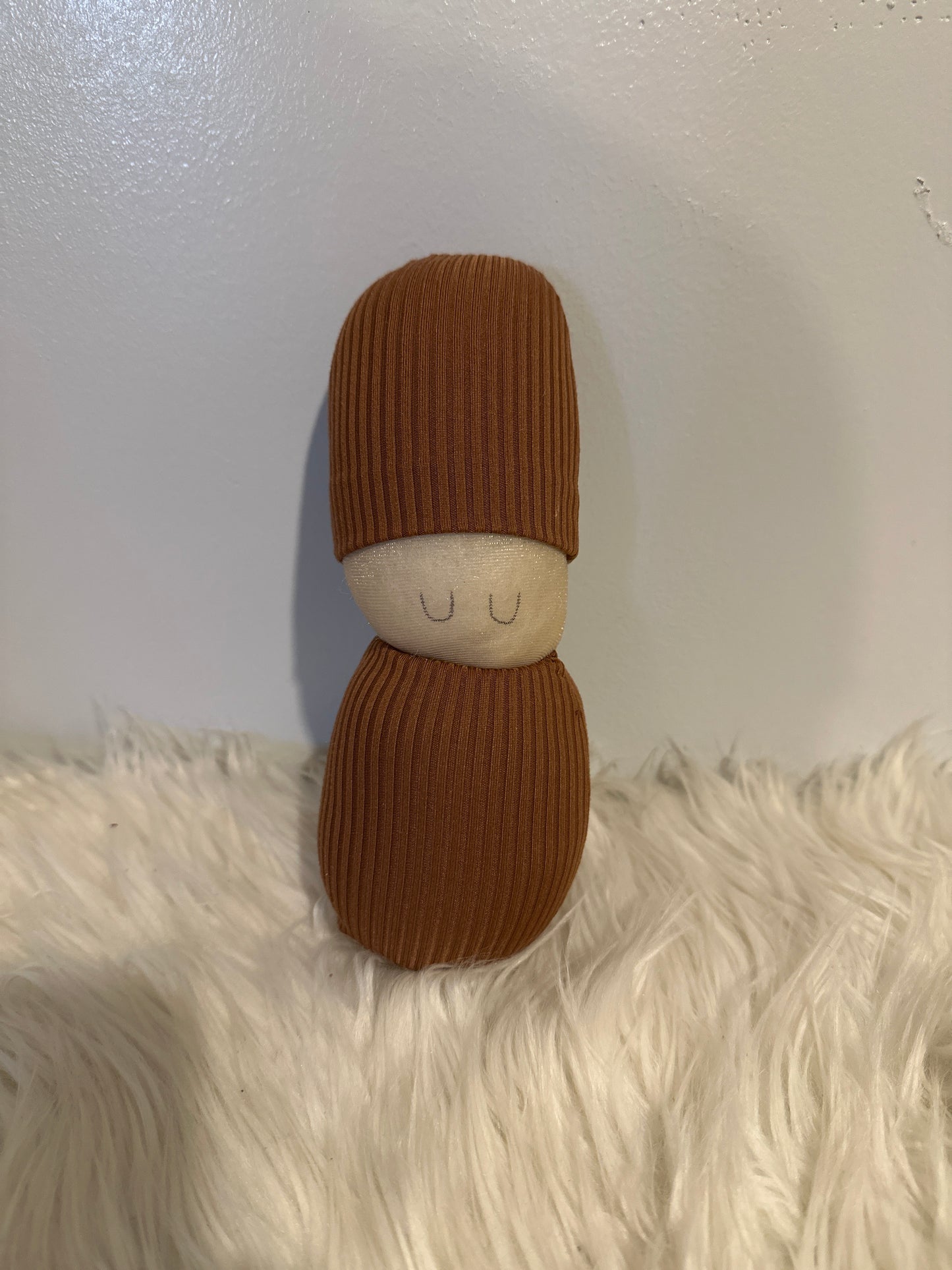 Ribbed Brown Doll with Hat #25