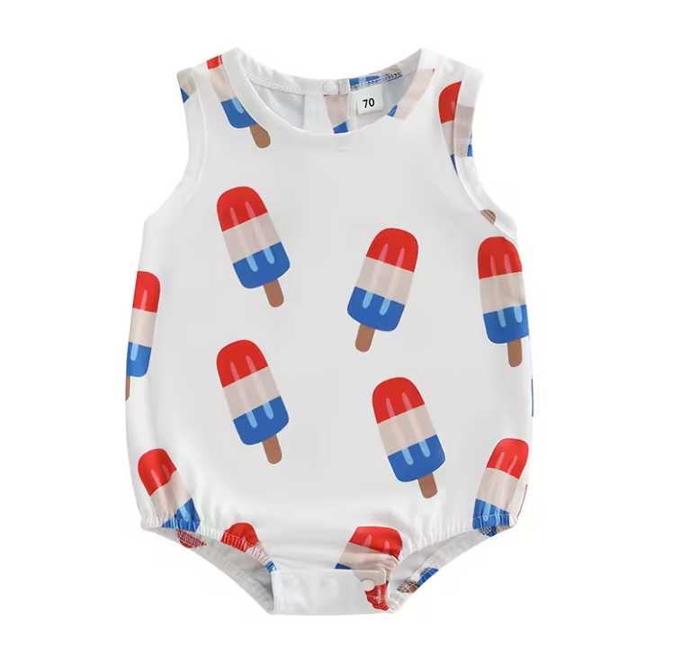 White Popsicle Tank Romper