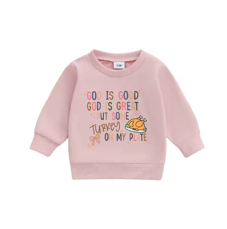 Pink God is Good Turkey Crewneck
