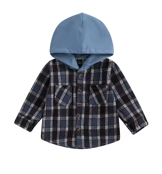 Navy Flannel Shacket