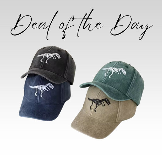 Green Embroidered Dino Hat