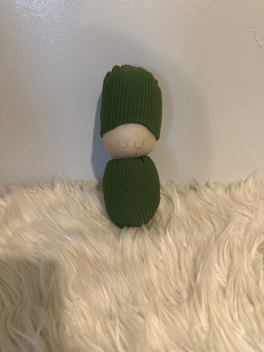 Solid Green Doll with Hat #9