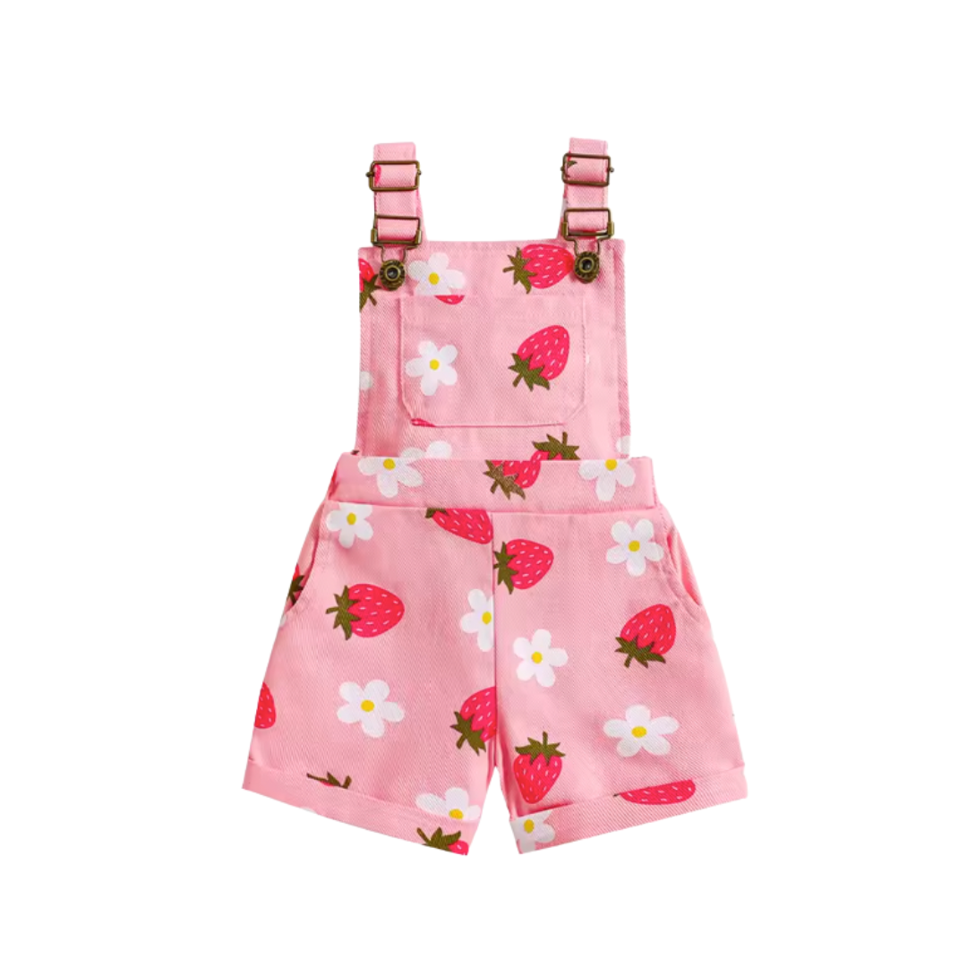 Pink Strawberry Overalls RTS