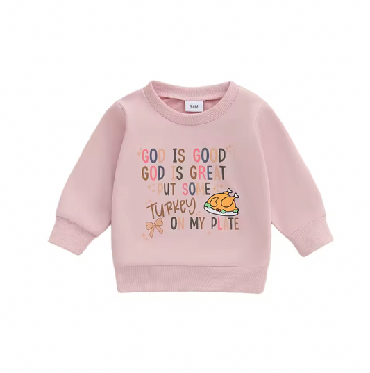 Pink God is Good Turkey Crewneck