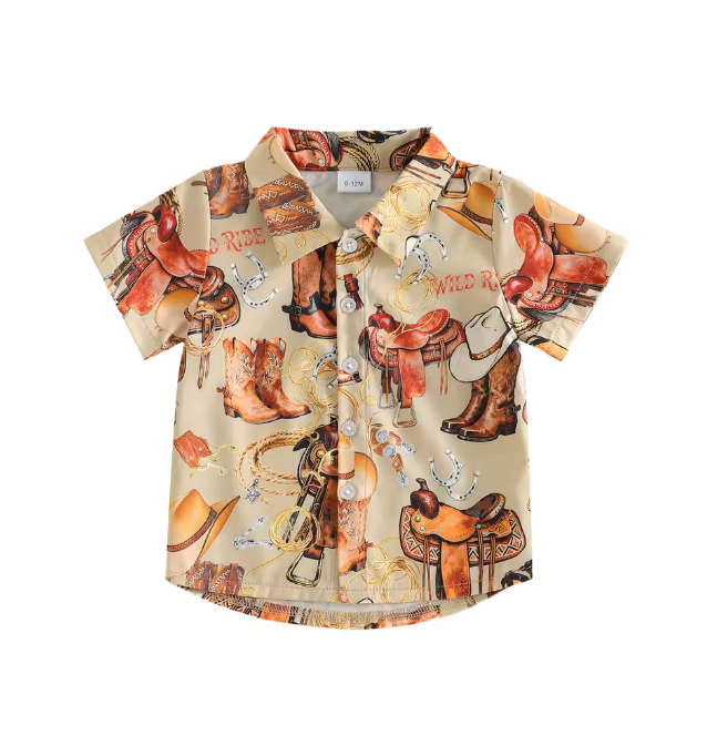 Wild Ride Cowboy Collared Shirt