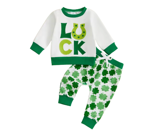 Embroidered Luck Shamrock Lounge Set